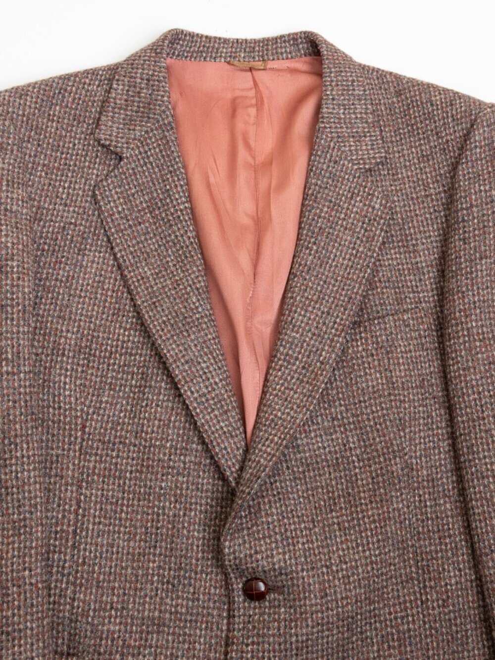 Vintage Harris Tweed Brown Wool Blazer Sport Coat 40R Handwoven Scotland 1970s - Picture 4 of 16